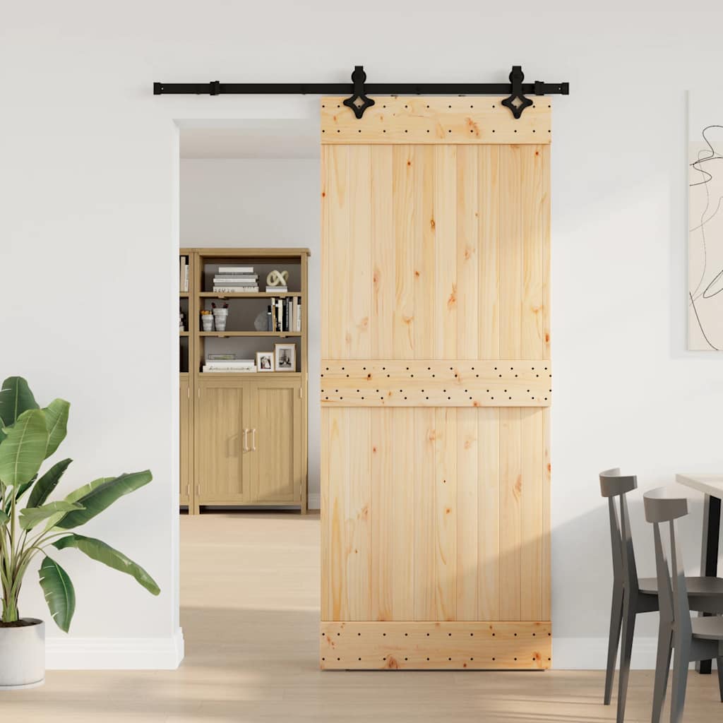vidaXL Liukuovi asennustarvikkeineen 85x210 cm täysi mänty