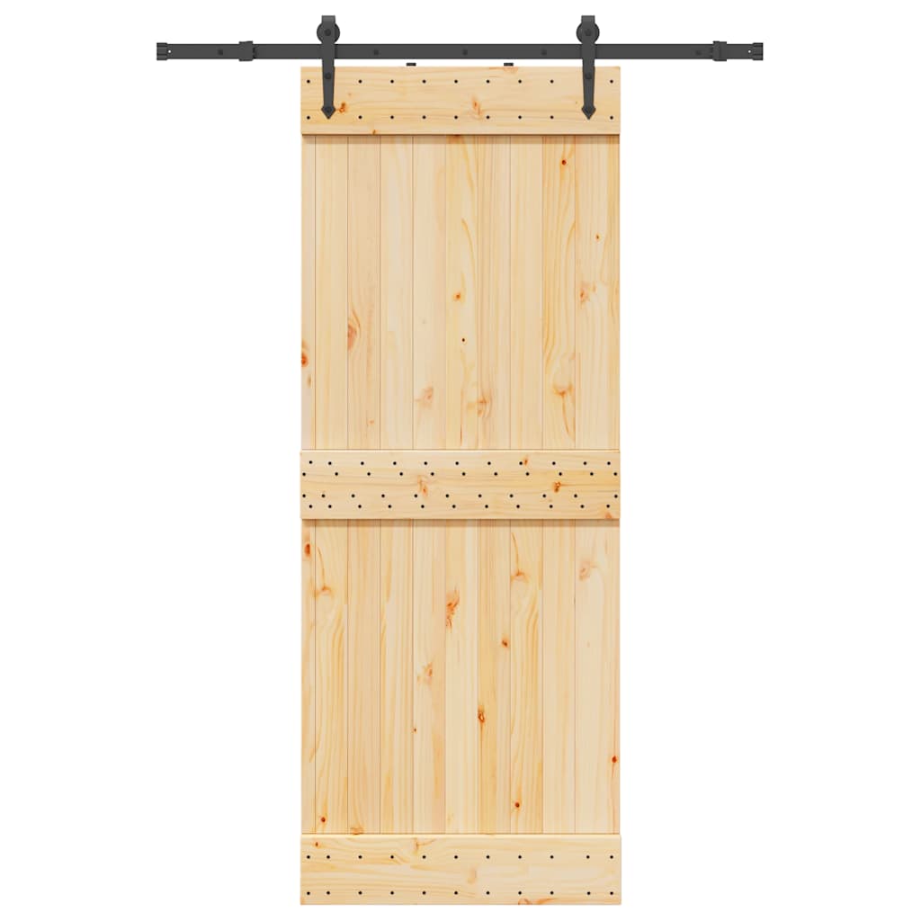 vidaXL Posuvné dveře s kováním 80 x 210 cm masivní borové dřevo