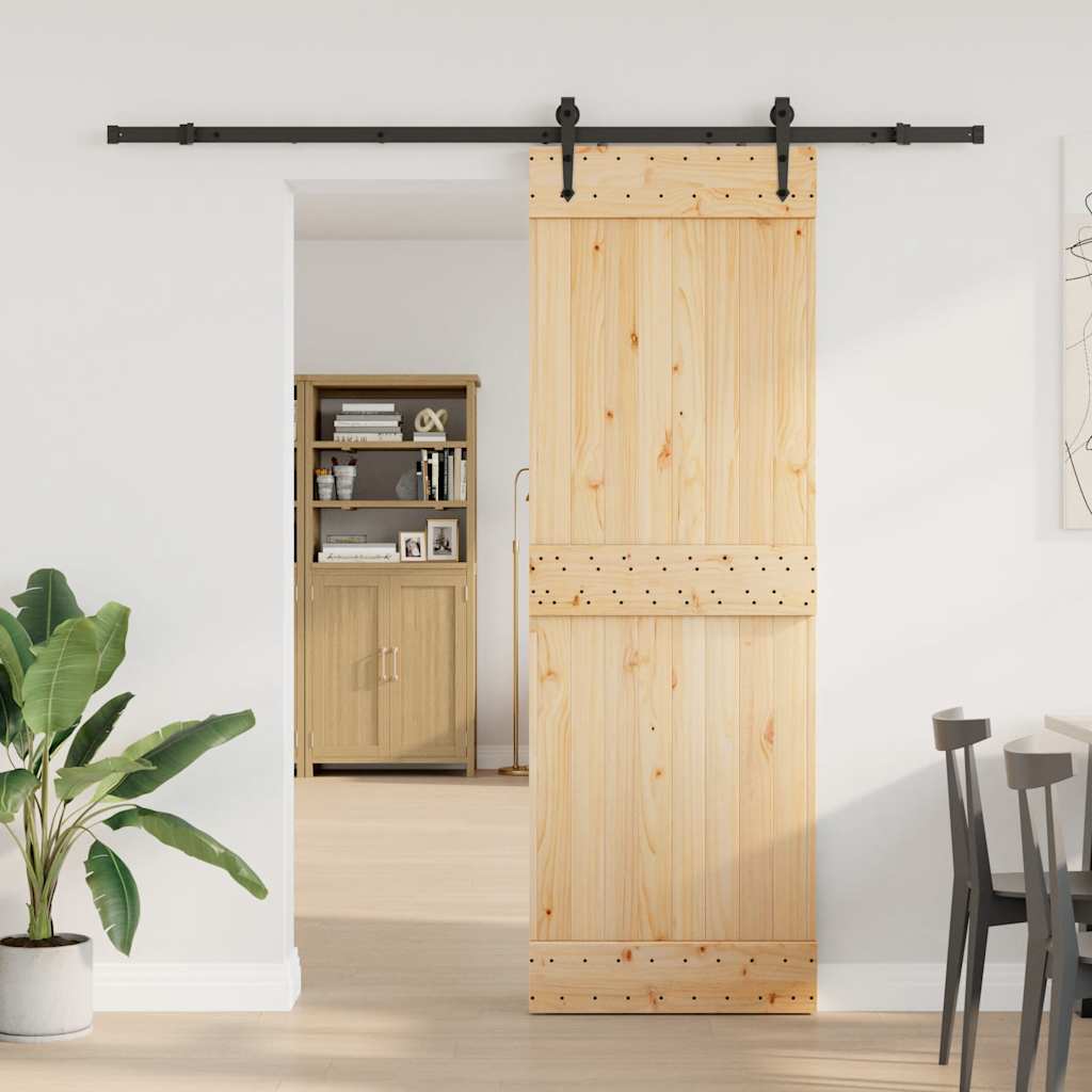 vidaXL Liukuovi asennustarvikkeineen 70x210 cm täysi mänty