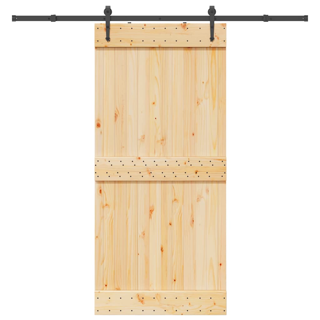 vidaXL Ușă glisantă cu set de feronerie 95x210 cm, lemn masiv de pin