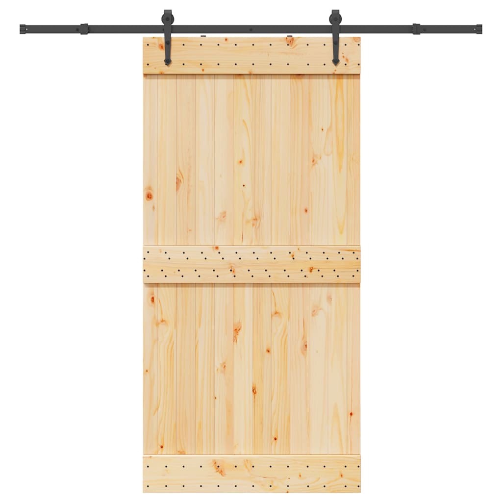 vidaXL Ușă glisantă cu set feronerie, 100x210 cm, lemn masiv de pin