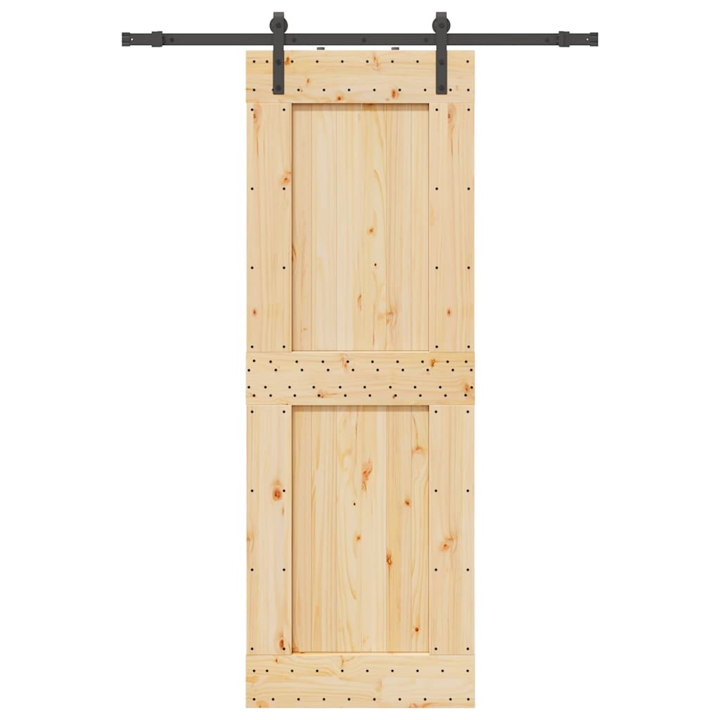 vidaXL Ușă glisantă cu set de feronerie 85x210 cm, lemn masiv de pin