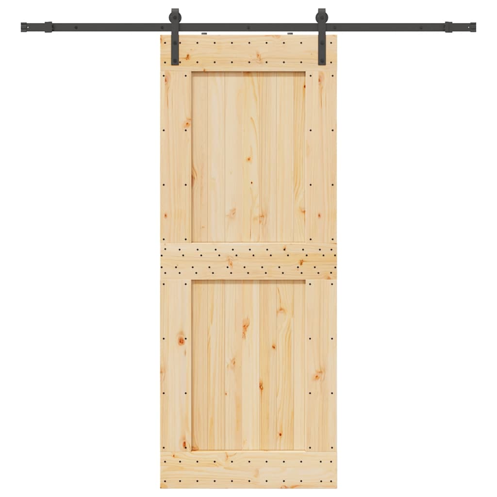 vidaXL Ușă glisantă cu set feronerie, 90x210 cm, lemn masiv de pin