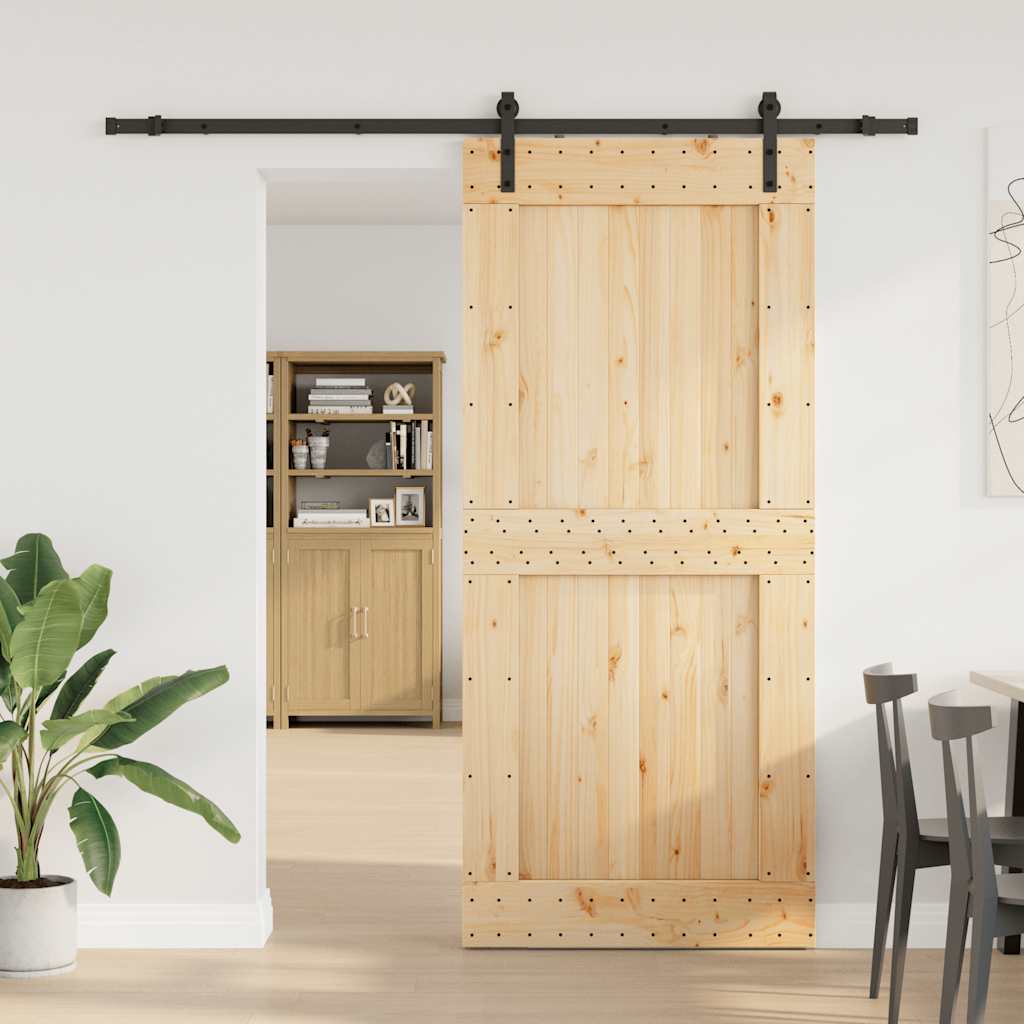 vidaXL Liukuovi asennustarvikkeineen 100x210 cm täysi mänty