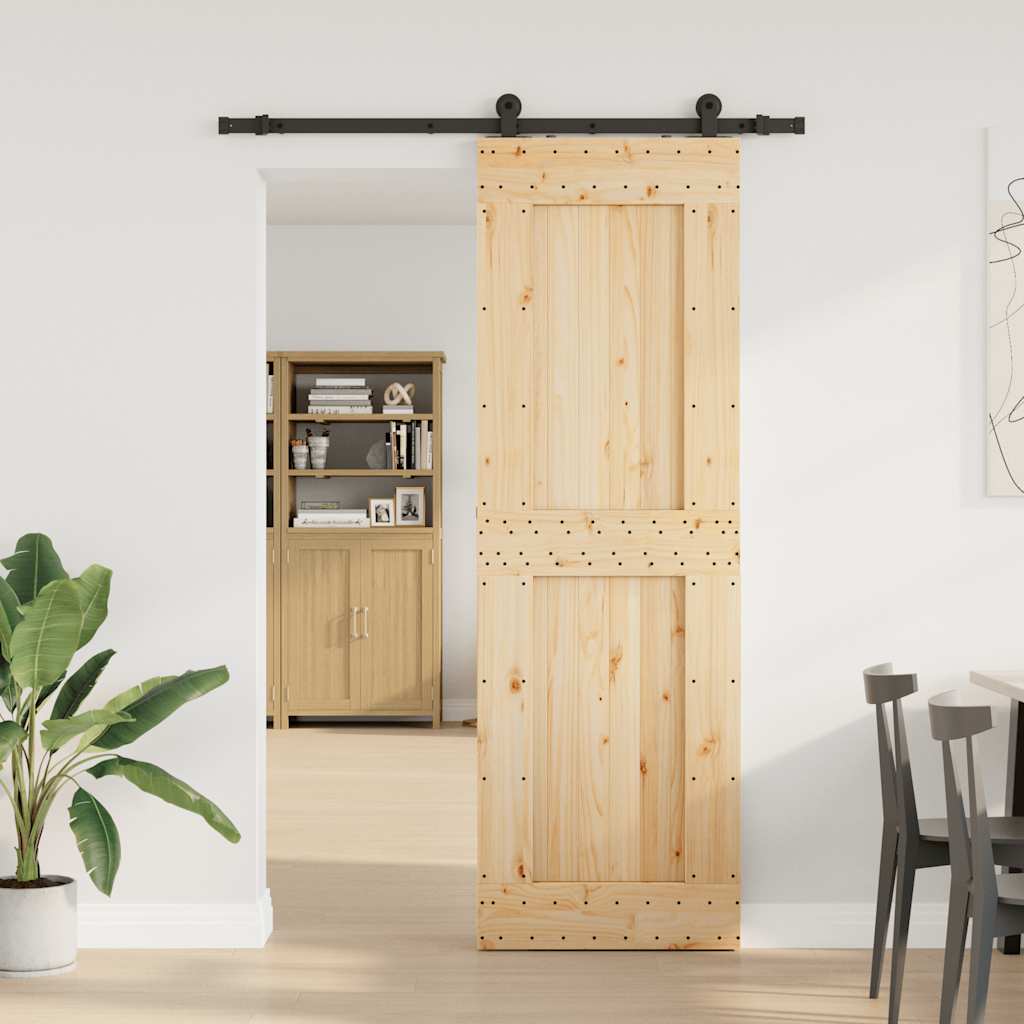 vidaXL Liukuovi asennustarvikkeineen 70x210 cm täysi mänty