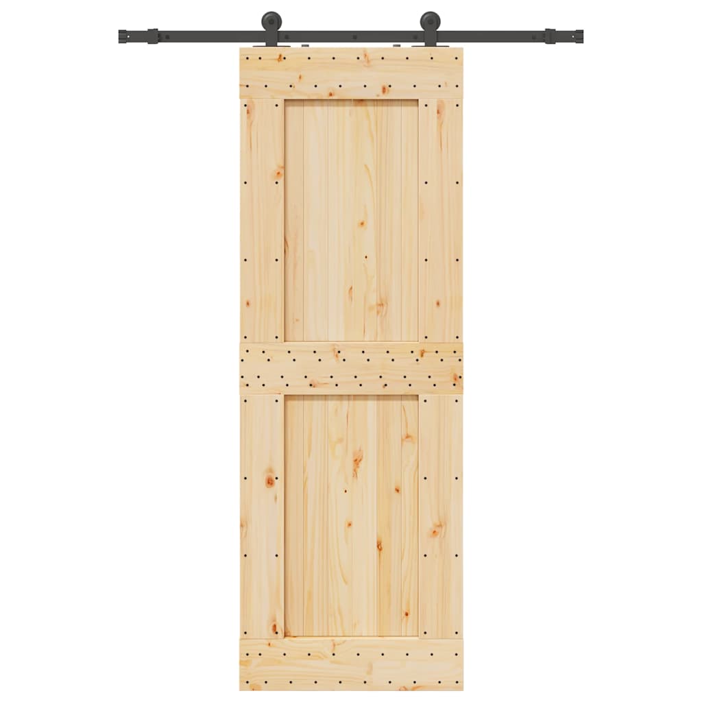 vidaXL Ușă glisantă cu set de feronerie 80x210 cm, lemn masiv de pin