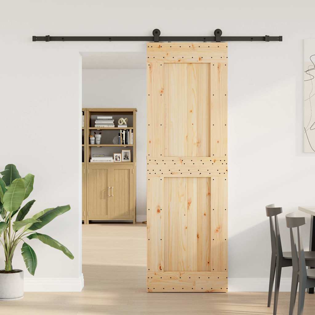 vidaXL Liukuovi asennustarvikkeineen 70x210 cm täysi mänty