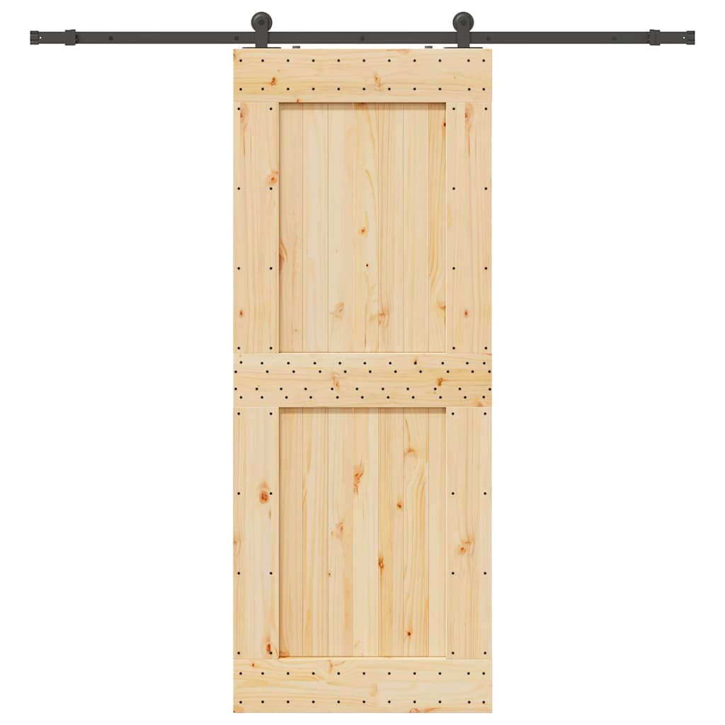 vidaXL Posuvné dveře s kováním 90 x 210 cm masivní borové dřevo
