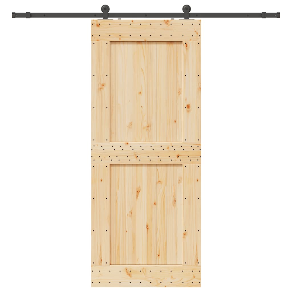 vidaXL Posuvné dveře s kováním 95 x 210 cm masivní borové dřevo