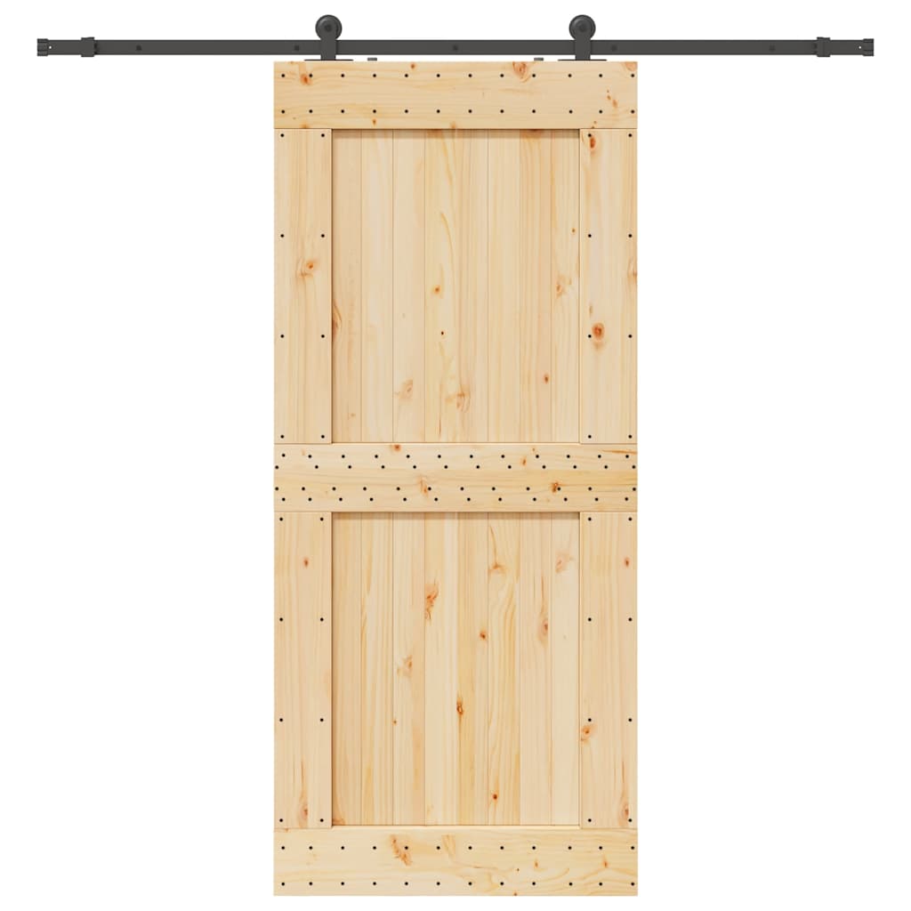 vidaXL Posuvné dveře s kováním 100 x 210 cm masivní borové dřevo