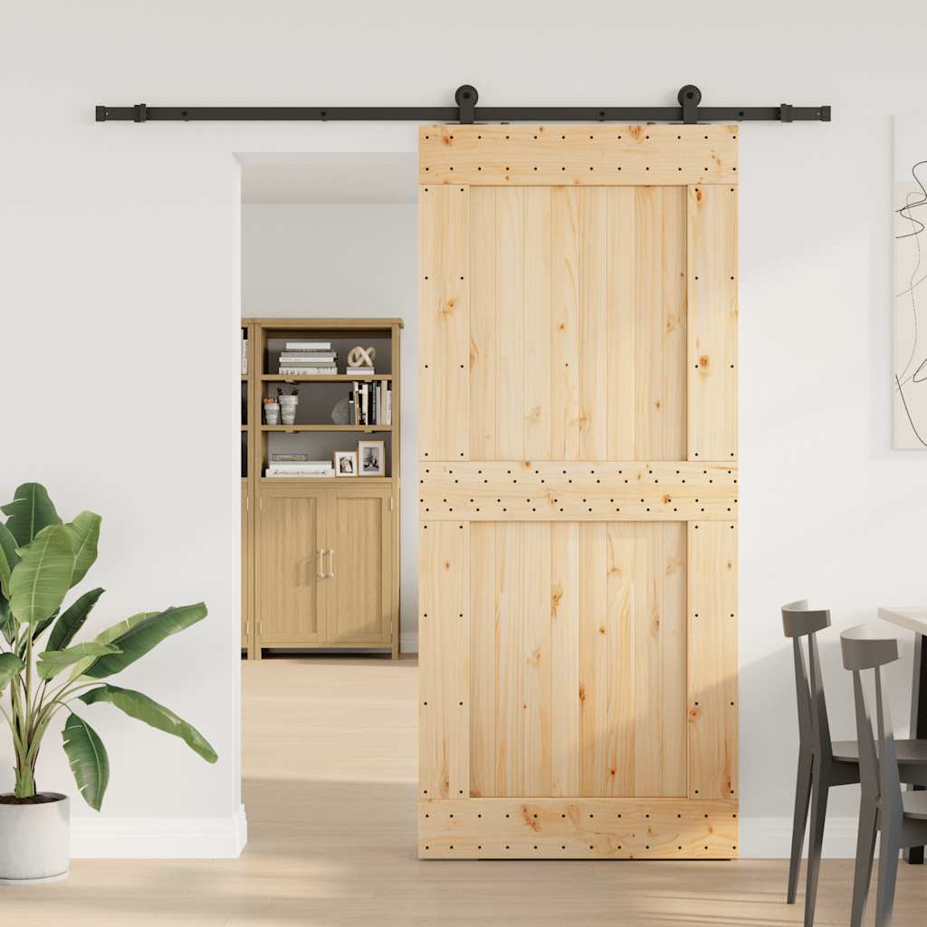 vidaXL Liukuovi asennustarvikkeineen 100x210 cm täysi mänty