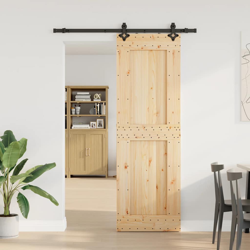 vidaXL Liukuovi asennustarvikkeineen 70x210 cm täysi mänty