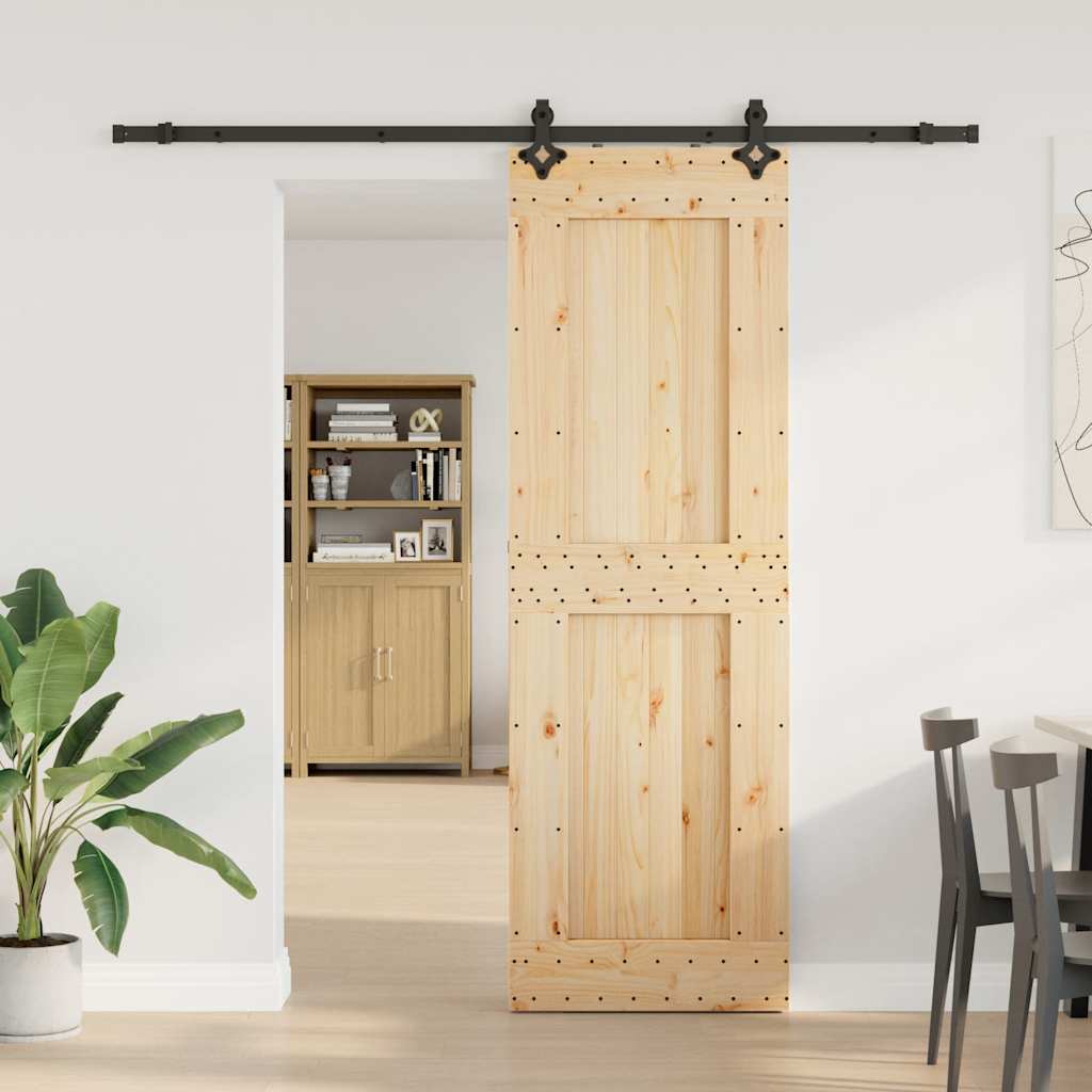 vidaXL Liukuovi asennustarvikkeineen 70x210 cm täysi mänty
