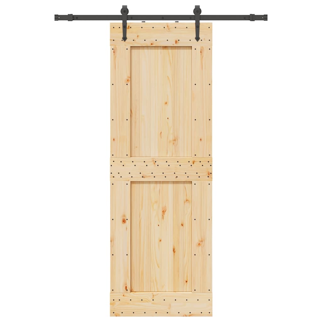 vidaXL Ușă glisantă cu set de feronerie 80x210 cm, lemn masiv de pin