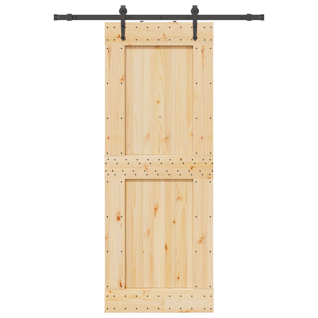 vidaXL Ușă glisantă cu set de feronerie 85x210 cm, lemn masiv de pin