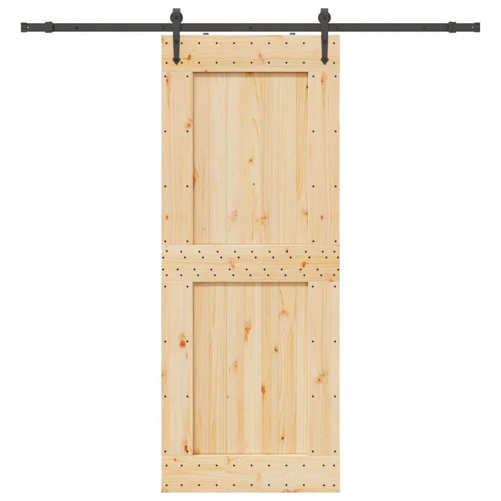 vidaXL Ușă glisantă cu set feronerie, 90x210 cm, lemn masiv de pin