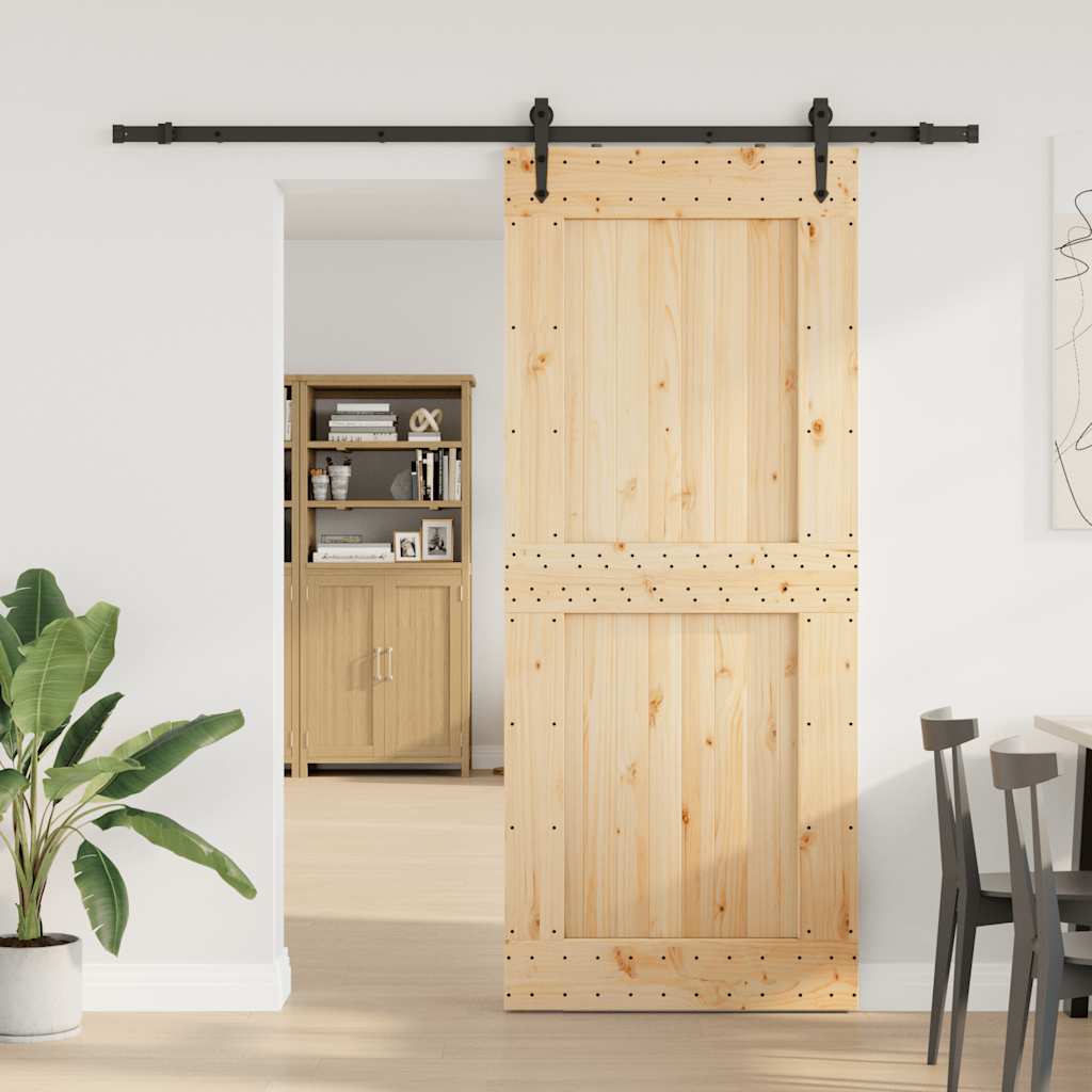 vidaXL Liukuovi asennustarvikkeineen 95x210 cm täysi mänty