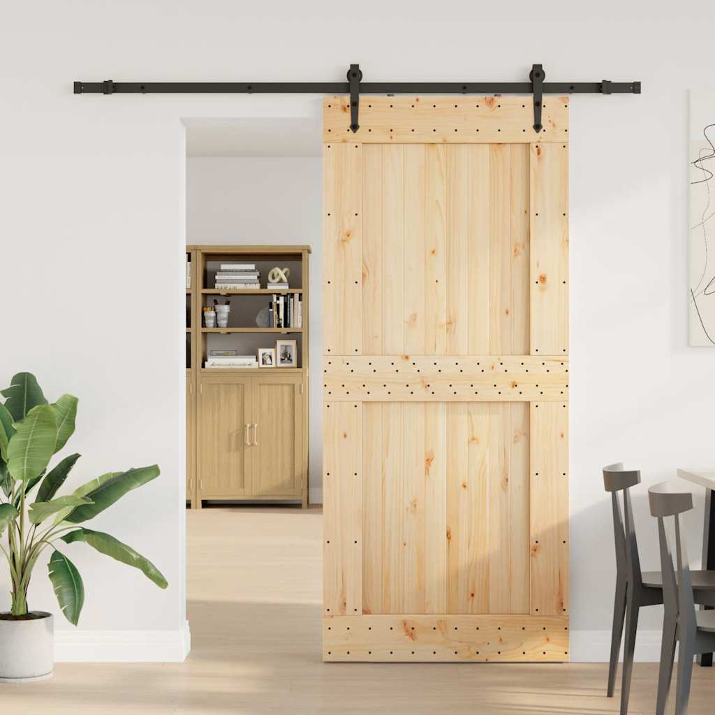 vidaXL Liukuovi asennustarvikkeineen 100x210 cm täysi mänty