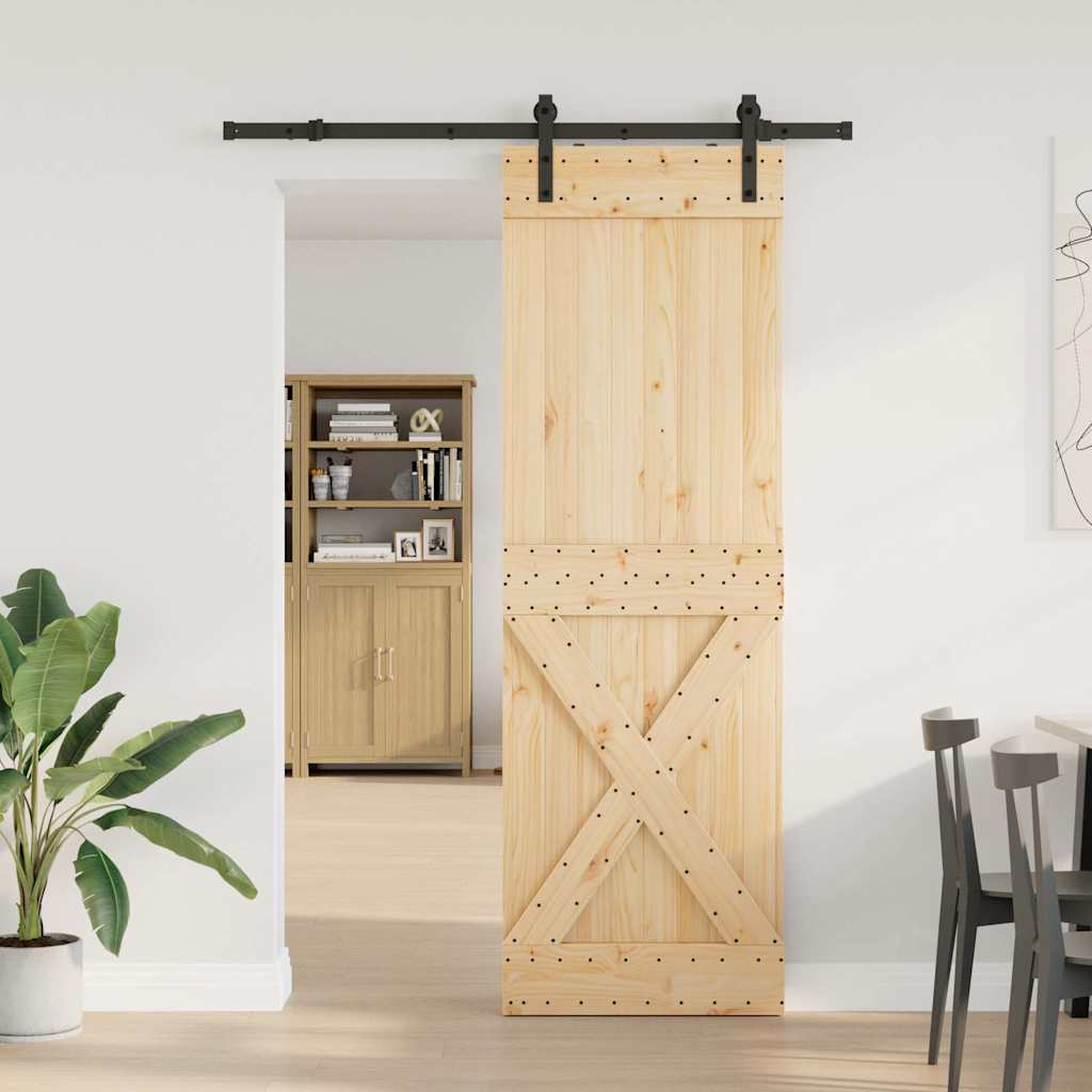 vidaXL Liukuovi asennustarvikkeineen 70x210 cm täysi mänty