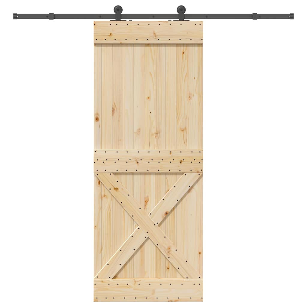 vidaXL Ușă glisantă cu set feronerie, 90x210 cm, lemn masiv de pin