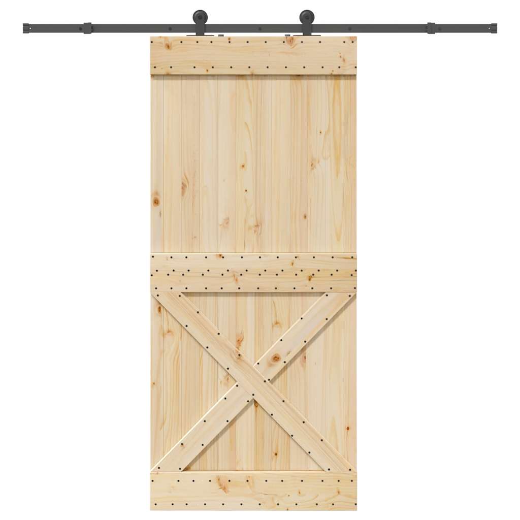 vidaXL Ușă glisantă cu set feronerie, 100x210 cm, lemn masiv de pin