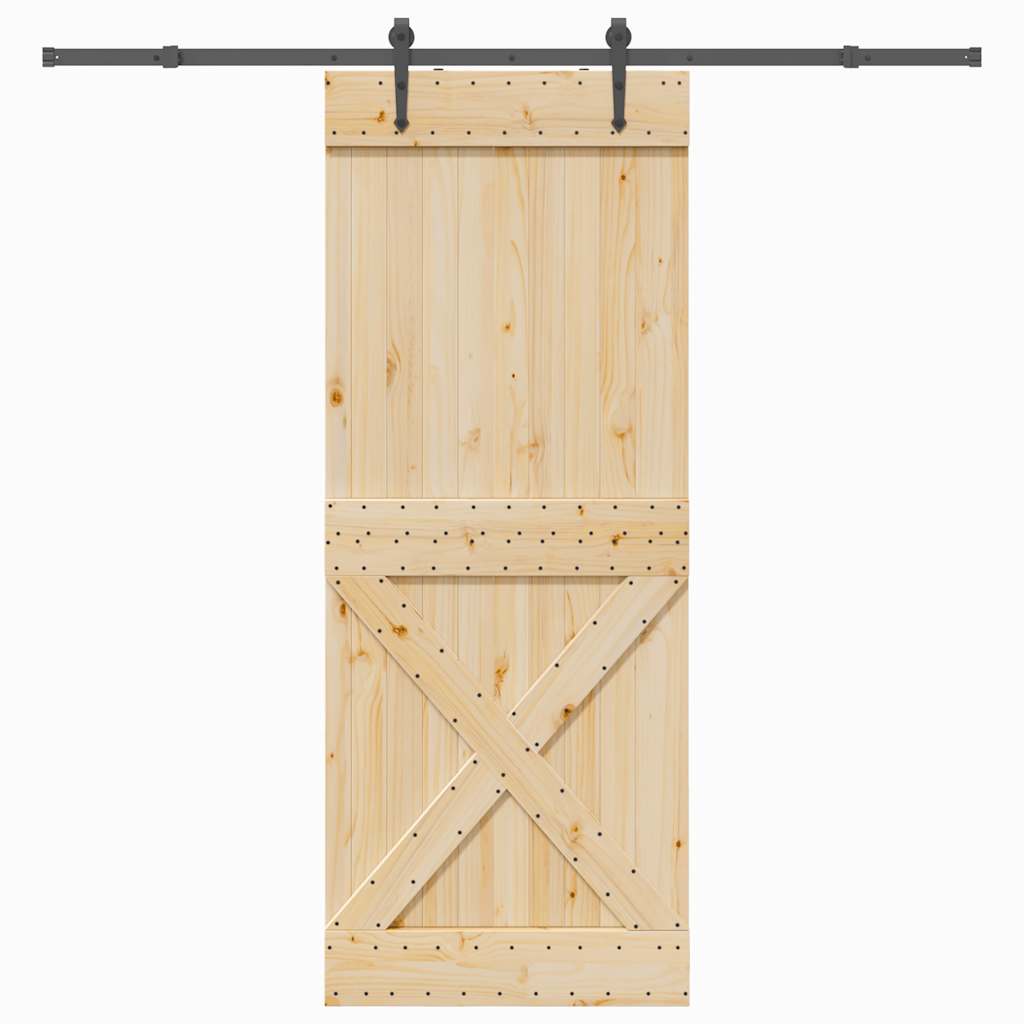 vidaXL Ușă glisantă cu set feronerie, 90x210 cm, lemn masiv de pin