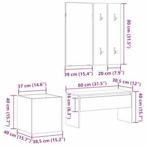 Sestava nábytku do předsíně Nástěnný 5 pcs kompozitní dřevo - obrázek 13