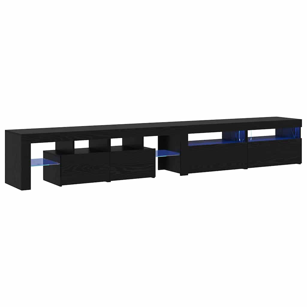  vidaXL TV szekrények 3 pcs Musta tammi 260 x 36.5 x 40 cm Faanyag akciós termékkép 1