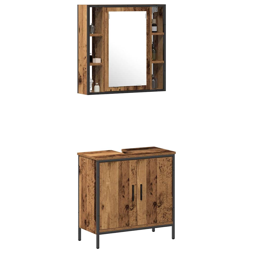 vidaXL Badkamermeubelset 2 pcs Bruin 60 x 30 x 60 cm Bewerkt hout