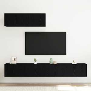 Sestava TV skříněk Nástěnný 3 pcs Černý dub kompozitní dřevo - obrázek 4