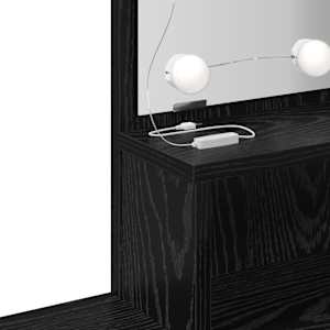 LED Toaletní stolek Set 2 pcs Černý dub kompozitní dřevo - obrázek 14