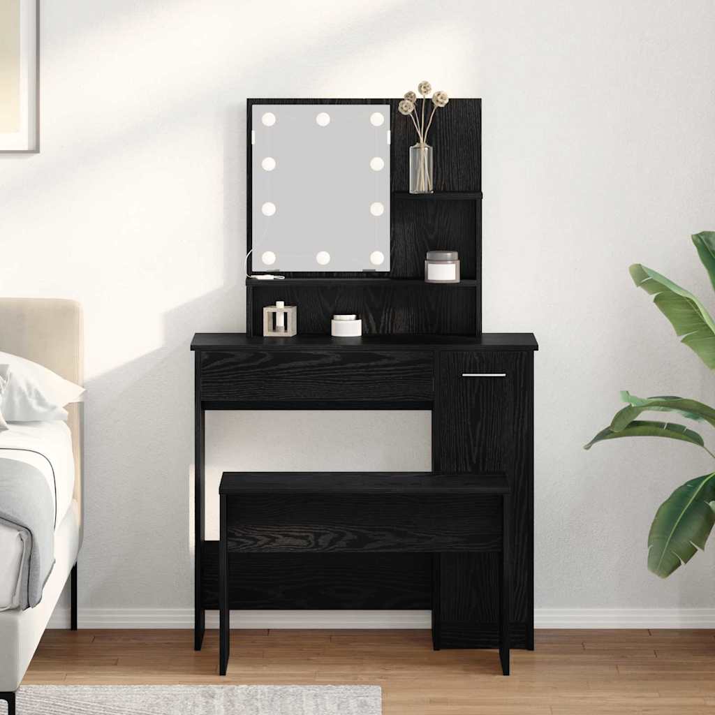 vidaXL Set de Dressing Stejar negru 86.5 x 35 x 136 cm Lemn compozit