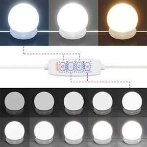 LED Toaletní stolek Set 2 pcs Černý dub kompozitní dřevo - obrázek 16