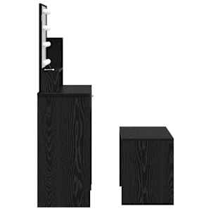 LED Toaletní stolek Set 2 pcs Černý dub kompozitní dřevo - obrázek 10