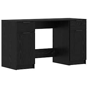 vidaXL Laud sahtliga uksega Must tamm 133 x 50 x 75 cm Tehispuit