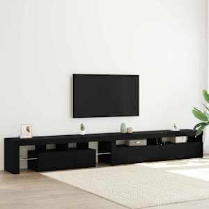 TV omarica z LED 3 pcs Črna Orehovina 290 x 36,5 x 40 cm