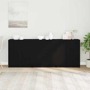 Servírovací skříň se zásuvkou 3 pcs Černý dub 180 x 30 x 70 cm - obrázek 1