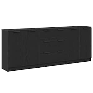 Servírovací skříň se zásuvkou 3 pcs Černý dub 180 x 30 x 70 cm - obrázek 2
