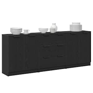 Servírovací skříň se zásuvkou 3 pcs Černý dub 180 x 30 x 70 cm - obrázek 3