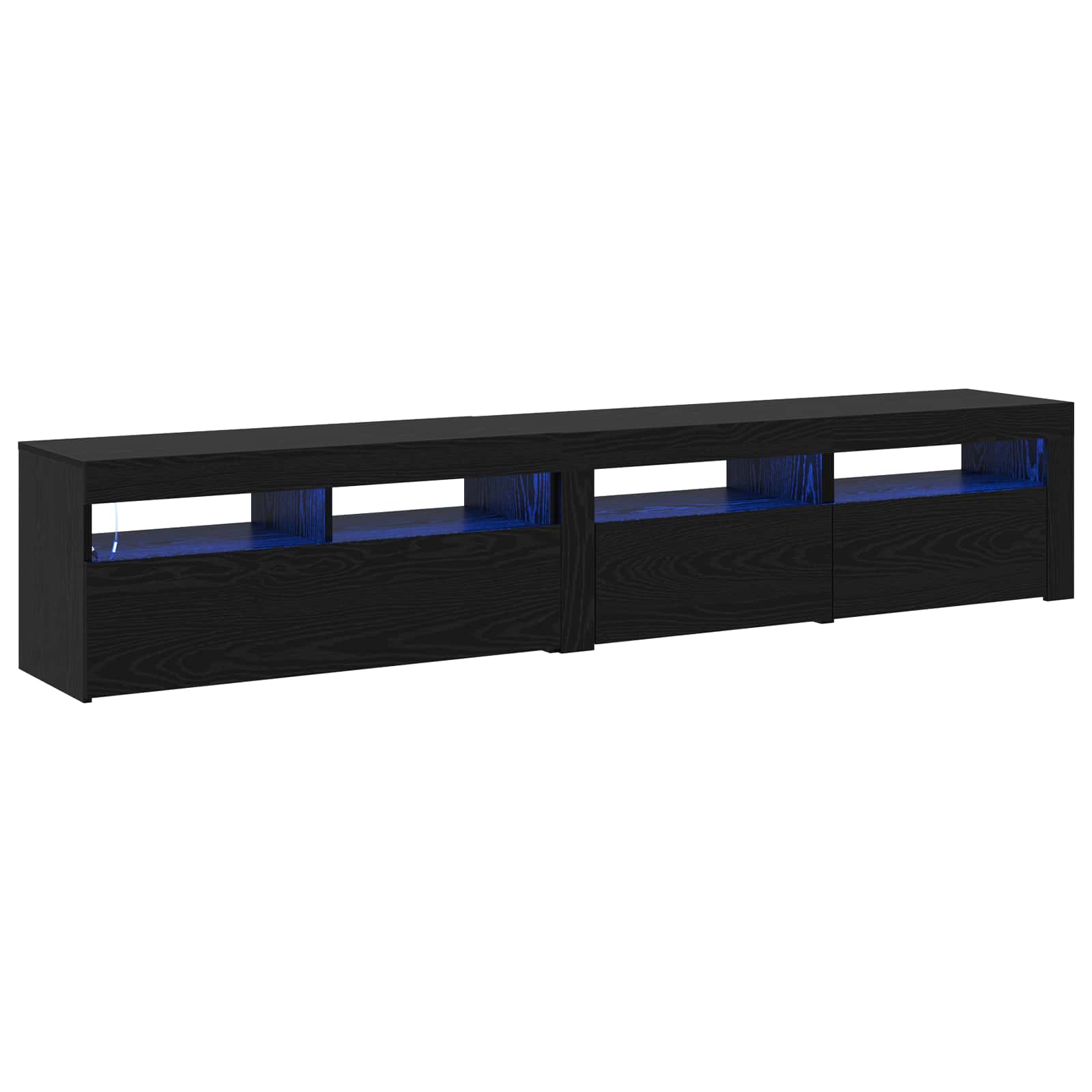 VidaXL Tv Kast 2 Pcs Zwart Eiken 210 X 35 X 40 Cm Bewerkt Hout