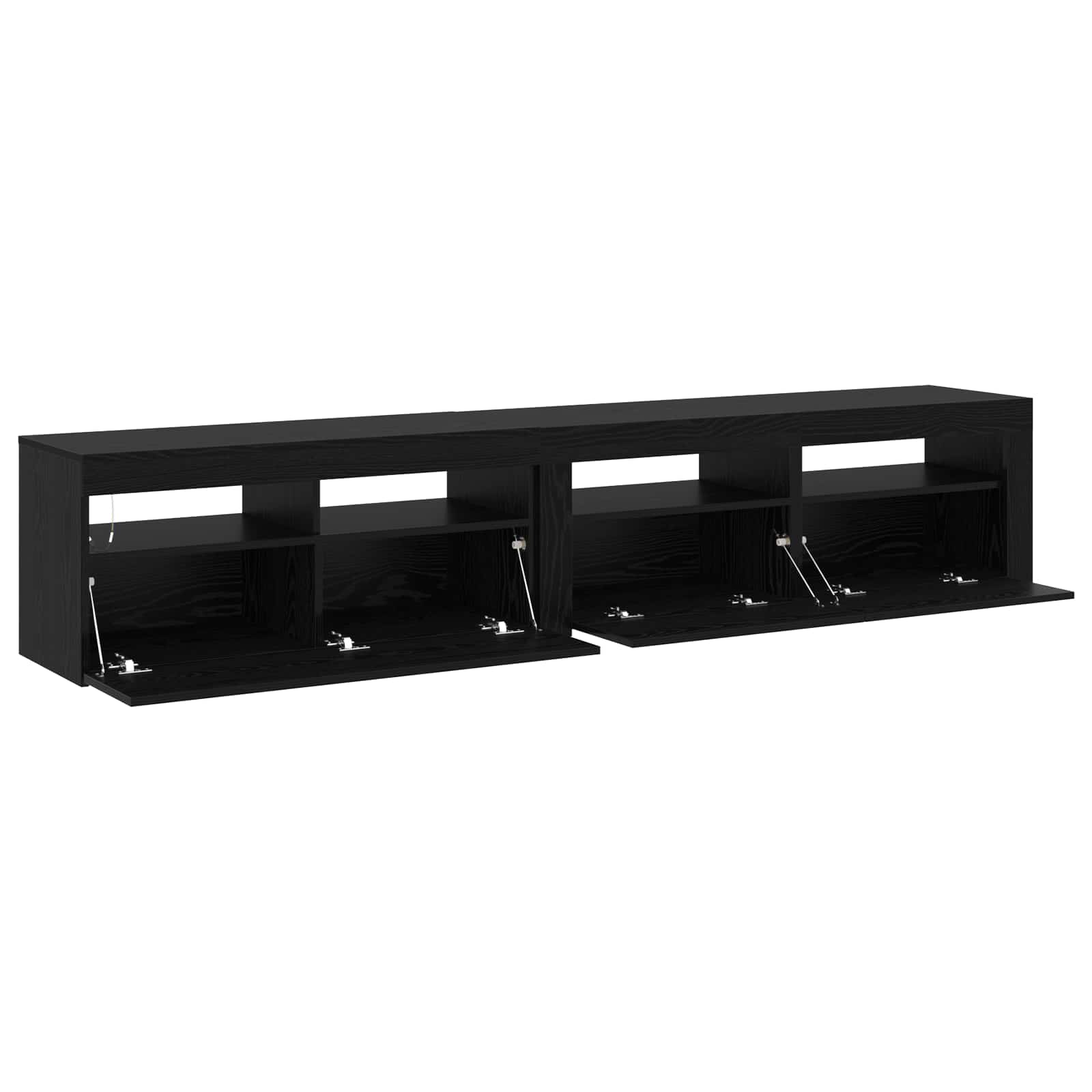Cabinet TV 2 pcs Stejar Negru 210 x 35 x 40 cm Lemn compozit