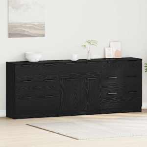 Servírovací skříň se zásuvkou 3 pcs Černý dub 181 x 30 x 70 cm - obrázek 4
