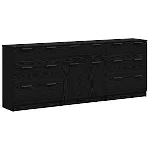 Servírovací skříň se zásuvkou 3 pcs Černý dub 181 x 30 x 70 cm - obrázek 2