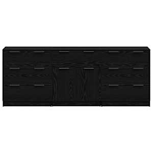 Servírovací skříň se zásuvkou 3 pcs Černý dub 181 x 30 x 70 cm - obrázek 8