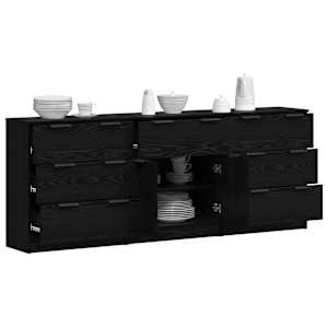 Servírovací skříň se zásuvkou 3 pcs Černý dub 181 x 30 x 70 cm - obrázek 3