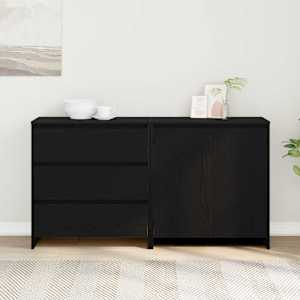 Servírovací skříň 2 pcs Černá 70 x 41 x 75 cm kompozitní dřevo - obrázek 4