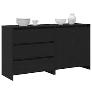 Servírovací skříň 2 pcs Černá 70 x 41 x 75 cm kompozitní dřevo - obrázek 3