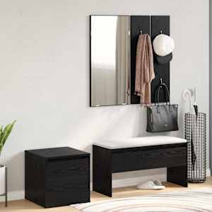 Sestava nábytku do předsíně 3 pcs Černý dub 80 x 31 x 40 cm - obrázek 1