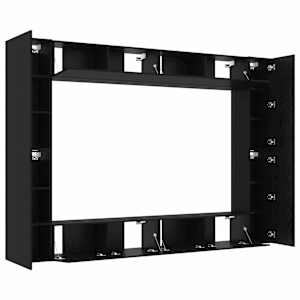 Sestava TV skříněk Nástěnný 8 pcs Černý dub 100 x 30 x 30 cm - obrázek 5