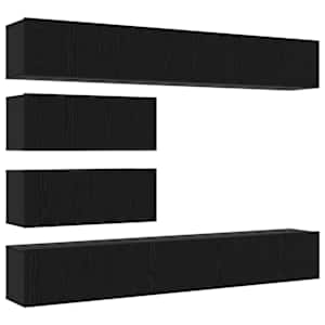 Sestava TV skříněk Nástěnný 6 pcs Černý dub kompozitní dřevo - obrázek 2